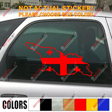 Georgia Country Flag Map Outline Silhouette Decal Sticker Car Vinyl no bkgrd b